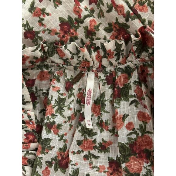 Free People Top Meant To Be Floral Cotton Blouse Long Sleeve Size XS - Picture 7 of 12